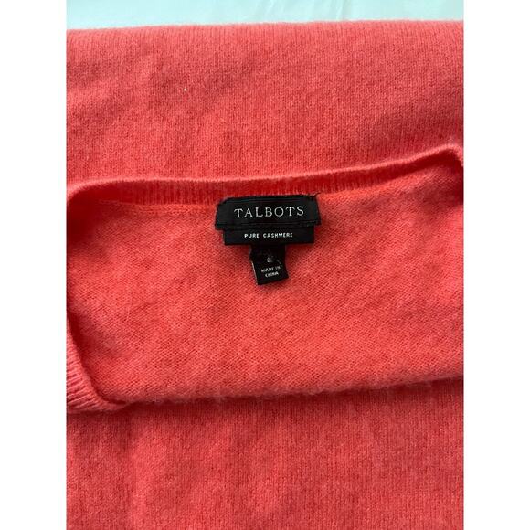 Talbots 100% Cashmere Coral V Neck Sweater Pullover Women's S M Soft Luxury - Picture 10 of 12